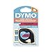 DYMO LetraTag Labeling Tape for LetraTag Label Makers, Black Print on Red Plastic Tape, 1/2'' W x 13' L, 1 roll (91333) primary