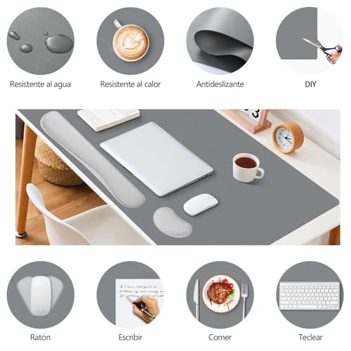 Sevenpers Desk Mat Desk Protector Large 80 x 40 cm, Waterproof Non-Slip Durable PU Leather, Mouse Pad for Keyboard and Computer, for Office and Home Mat