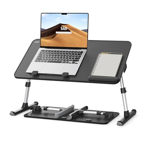 Tisch, Betttisch, SAIJI Laptop Ständer,Frühstückstablett, 5 Höhen, 4 Winkel, Stabiler Klapptisch für Bett Sofa Schreibtisch, bis zu 17'' Laptop (60 *