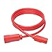 Tripp Lite Standard Computer Power Extension Cord, 10A, 18 AWG (IEC-320-C14 to IEC-320-C13), Red, 6 ft. (P004-006-ARD)