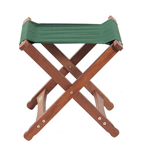 BYER OF MAINE, Pangean, Folding Stool, Hardwood, Easy to Fold and Carry, Wood Folding Stool, Canvas Camp Stool, Perfect for Camping, Matches All Furniture in The Pangean Line, Green, Single (Renewed)