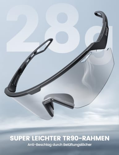 Lamicall Cycling Glasses Men Quick Glasses Women – [3S Self-Toning] [28g TR-90 Ultralight] Sunglasses Bicycle with Adjustable Nose Pad & Temple, UV400 Running Glasses Sports Glasses for Cycling