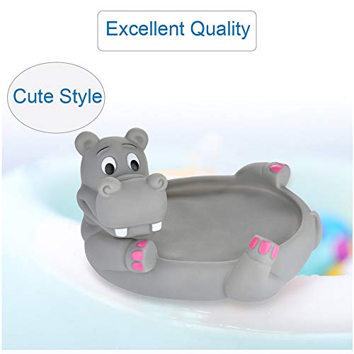 Sannysis Cute Animal Mummy and 3 Babies Squeaky Floating Bathtub Play Toys Hippo - Thumbnail 7
