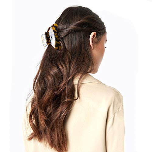 2PCS Hair Claw Banana Clips tortoise Barrettes Celluloid French Design Barrettes celluloid Leopard print Large Fashion Accessories for Women Girls 4 2PCS Hair Claw Banana Clips tortoise Barrettes Celluloid French Design Barrettes celluloid Leopard print Large Fashion Accessories for Women Girls