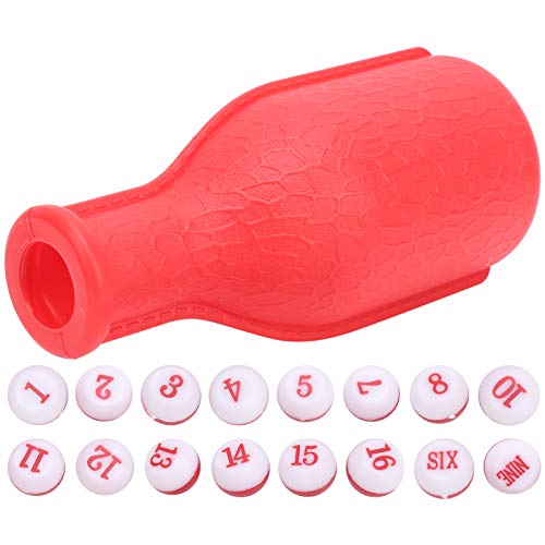 Alvinlite Numbered Dice with Shaker Bottle 16pcs, Billiard Supplies Entertainment Games Portable Tiny Refine Exquisite Dice *213 (Red) Billiard