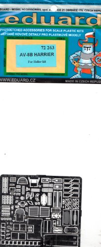 EDU72263 1:72 Eduard PE - AV-8B Harrier Detail Set (for use with the Heller kit) MODEL KIT ACCESSORY