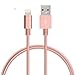 Charger cable,6FT Lightning Cable Nylon Braided -[Apple MFi Certified] Series - for iPhone 6S Plus 6 Plus SE 5S 5 iPad iPod (!!rose)