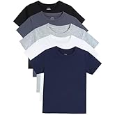 Gihuo 5 Pack Boys Tshirts Short Sleeve Shirts for Boys Cotton T-Shirts Kids Tees Clothes Summer Tops