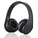 Fetta Wireless Foldable Over Ear Bluetooth Headphones with Mic Headsets with 3.5 MM Audio Cable for Running Sports Stereo Earphones for Bluetooth Enabled Devices (Black)