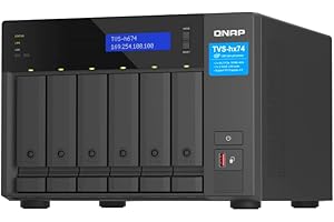 QNAP TVS-h674-i3-16G-US 6 Bay High-Speed Desktop NAS with 12th Gen Intel Core CPU, up to 64GB DDR4 RAM, 2.5 GbE Networking an