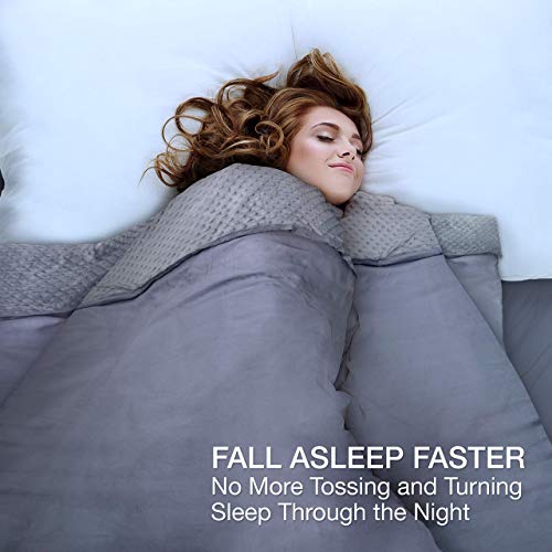 CoziRest Cooling Weighted Blanket | 15 lbs | 60x80 Queen Size | Cool Bamboo & Cozy Minky Dual-Sided Cover Included | Heavy Blanket for Adults from 140-190 lbs - Thumbnail 3