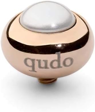 Qudo White Pearl 10mm Rose Tone Tondo Gem Top 628857