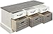Coaster Home Furnishings - Alma - 3-Drawer Wood Storage Bench with Baskets and Traditional Style - Entryway, Mudroom & Living Room - White and Weathered Gray - 501196