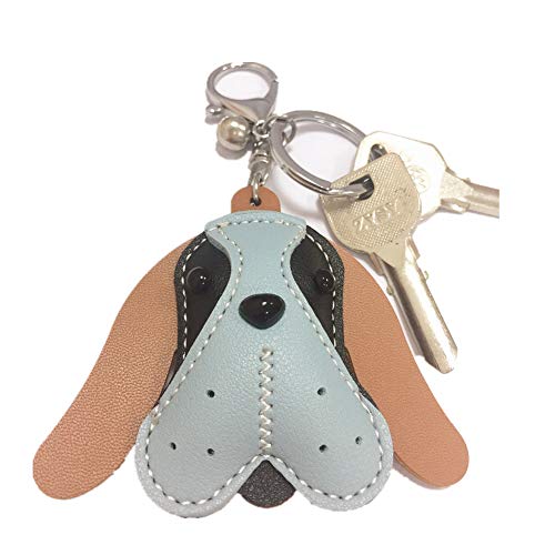 MUAMAX Dog Keychain Charms Pet Key Ring Cute Car Key Chain for Kids Puppy Bag Charm Gifts for Dog Lover Blue