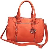 Zzfab Multi Zippers Fashion Locking Faux Leather Concealed Carry Gun Shoulder Bag