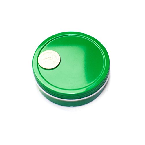 Mimi Pack 4 oz Shallow Screw Top Lid Tin Can Containers For Salves, Favors, Spices, Balms, Gifts Tin Containers 24 Pack (Green)