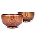 Wooden Small Round Bowl with Spoon Set for Rice, Soup, Dip, Decoration