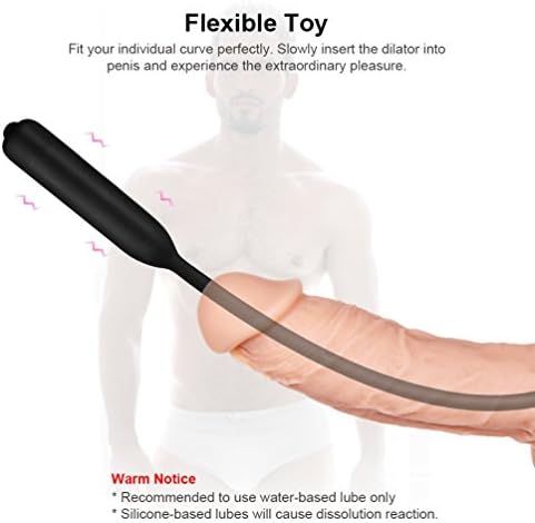 (J90)35cm Silicone V-íbráting Uřêthřal V-íbrátor Male Therapeutic Massage Uřêthřal Sounds Dilators (Black2)