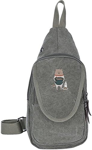 Allan J Beasley Sling Chest Bag Small Crossbody Shoulder Backpack for Men (Bear Cake)