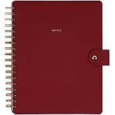 Citrine Planner Twin-Loop Notebook, Classic Size, Burgundy | Dot-lined pages, 60 sheets, includes 1 plastic bookmark, 8.25" x 9.75"