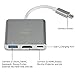 Travel Inspira Type C Hub Space Grey USB C HDMI and USB 3.0 Port and USB-C Charging Port for MacBook Pro 2016, Matebook, Samsung Galaxy Note 8