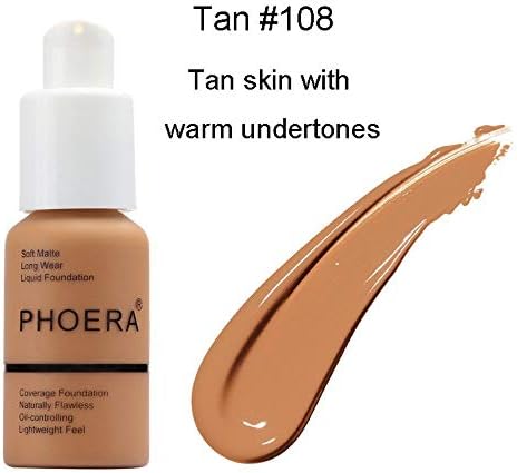 Liquid Concealer,2019 Matte Oil Control Concealer Foundation Cream Liquid Foundation (#108)