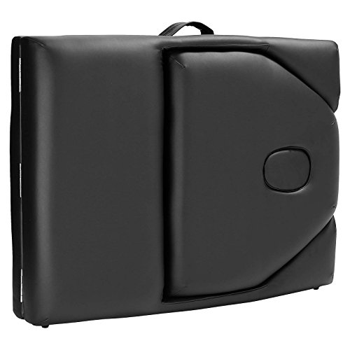 Saloniture Professional Portable Massage Table with Backrest Black