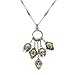 Elosee Sugar Skull Silver Burnish Plating Cluster Multi Pendant Necklace 24 Inch