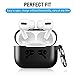 Protective Silicone Cover Premium Thickness for AirPods Pro Charging Case with S-Biner Dual Carabiner Keychain, Apple AirPods Pro Accessory, Black & Logo (Multiple Color Options)