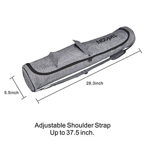 Yoga Mat Bag Waterproof with Functional Storage Pocket, Adjustable Strap, Double Zip Closure - Fits Most Size Mats (Grey)