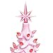 Best Choice Products 11in Ceramic Pre-Lit Hand-Painted Tabletop Artificial Christmas Tree Holiday Decor with Lights, Star Topper, Pink
