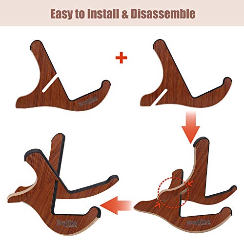 Exqline Wooden Guitar Stand with 0.12in Thickening Anti-Slip EVA Padding Universal Acoustic Guitar Stand Portable String Instrument Holder for Acoustic Classical Bass Guitars - Thumbnail 2