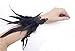 L'VOW Real Nature Feather Cuffs for Game Party Halloween Pack of 2 Black
