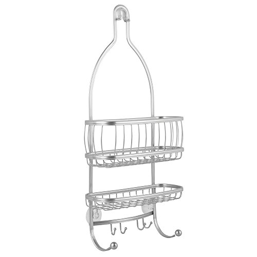 Interdesign york lyra - bathroom shower caddy shelves - silver - …