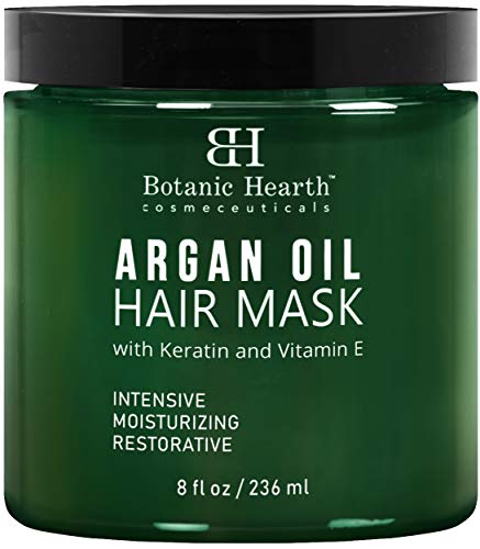 Botanic Hearth Argan Oil Hair Mask - Deep Conditioning Keratin Hair Treatment with Vitamin E - Moisturizing and Restorative, 8 fl oz