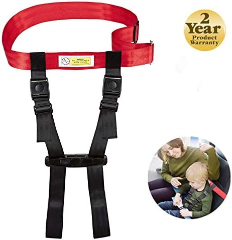 Child Airplane Travel Safety Harness, Airplane Travel Safety Clip Strap Baby, Kids & Toddlers Restraint System with Free Carry Pouch Bag- Strictly for Aviation Travel Only