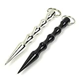 Partstock(TM) 2-Pack Aircraft Aluminum Tactical Self Defense Keychain A skull-crushing This self-defense keychain is made out of hard steel and fits perfectly in the palm of your hand.(Black & Silver)