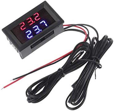 Watermk Dual Display Digital Thermometer Red+Blue Temperature Sensor Tester NTC Waterproof Metal Probe