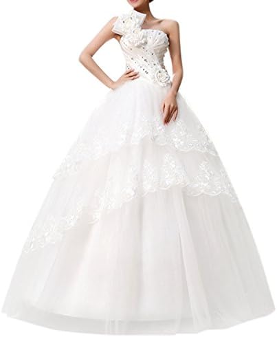 2015 New Elegant White Bride Wedding Dress Lace Halter with Flowers