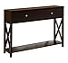 Kings Brand Furniture - Console Sofa Entryway Table with Storage Shelf & Drawers, Cherry