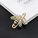 YOQUCOL Cute Honeybee Bee Brooch Pin Cubic Zirconia CZ Crystal Enamel Golden Tone for Women