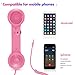 Cell Phone Handset, Retro Telephone Handset 3.5 mm Wired Anti Radiation Noise Reduction Receivers for iPhone, Android Mobile Phones, Smartphone (Pink)