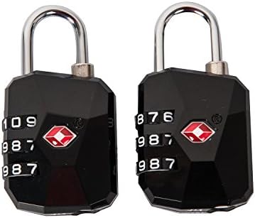 Next Stop - 2 Pack TSA Luggage Locks for Travel , Security Approved, Diamond Cutting - Lifetime Warranty