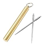 PPFISH Pocket Toothpick Holder keychain - Waterproof Metal Toothpick Box Container & 2 Titanium Toothpick Ultralight Travel Kits