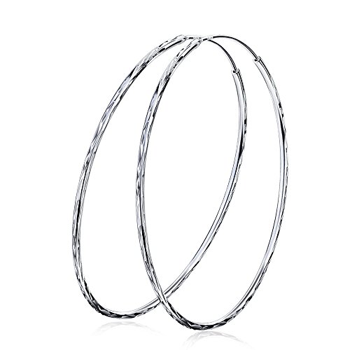 YAXING 925 Sterling Silver Nickel Free Large Round Hoop Earrings 60mm (Hoop Earring) (60MM)