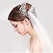JACIYA Pack of 4 Bridal Wedding Hair Comb Overtone Rose Gold Crystal Rhinestones Pearls Women Hair Side Combs Bridal Head Pin Headpiece