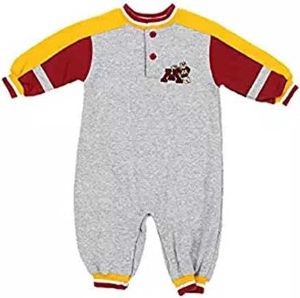 Minnesota Golden Gophers NCAA Baby Boys Fleece Coverall, Grey-Maroon-Gold (24 Months)