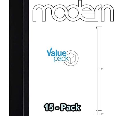 Plain Bar Stair Wrought Iron Balusters (15-Pack) Modern Hollow Railing Metal Spindles 1/2" x 44" Tall (Satin Black)