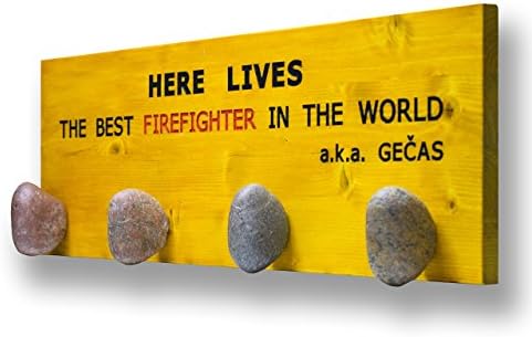 Customized Modern Towel Hook - Personalised stone towel hook - wood coat hook - CNC engraved solid wood coat rack with natural Beach Stones