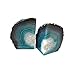Teal Agate Bookend Pair - 1 to 3 lb - Geode Bookend with Rock Paradise Exclusive COA